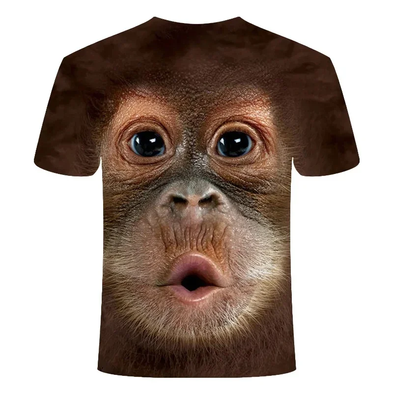 Fashion Funny Monkey Summer Casual Animal Pattern Men\'s T-Shirt New Harajuku Personality Tees Hip Hop 3D Print Short Sleeve Tops