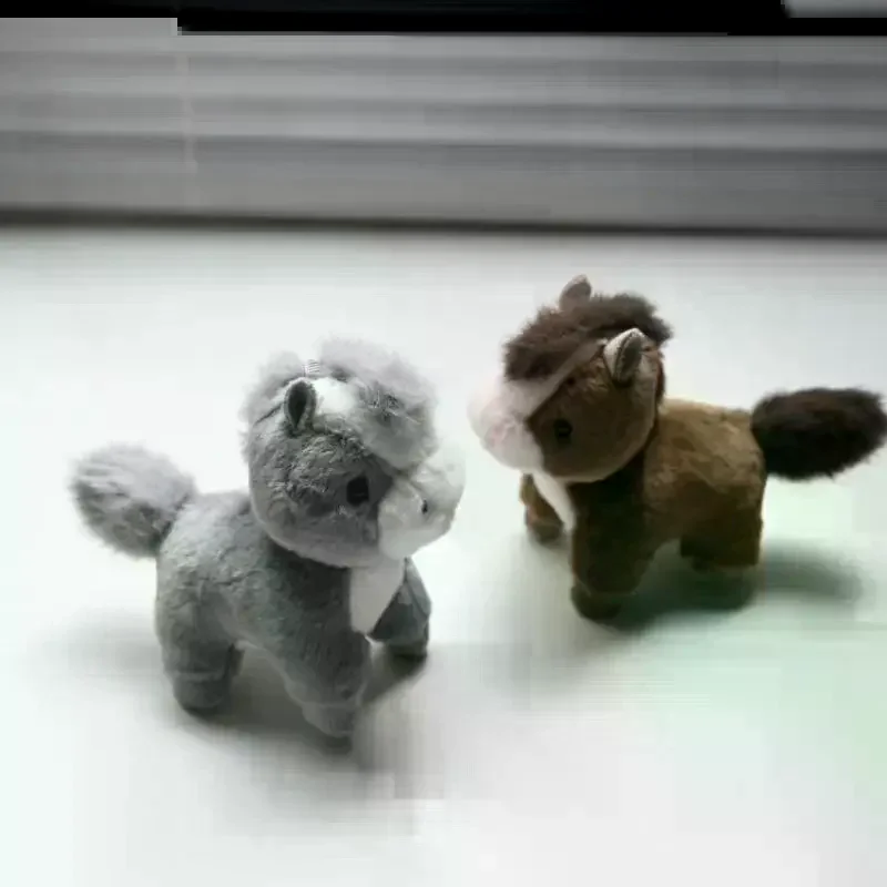 1개 귀여운 플러시 포니 키체인 만화 말 인형 펜던트 백팩 장식 키홀더 크리스마스 새해 선물