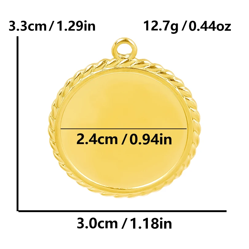 2pcs 2024 Popular Round Charm Stainless Steel Pendant Diy Jewelry Handmade Women Men\'s Party Versatile Necklace Accessories Gift