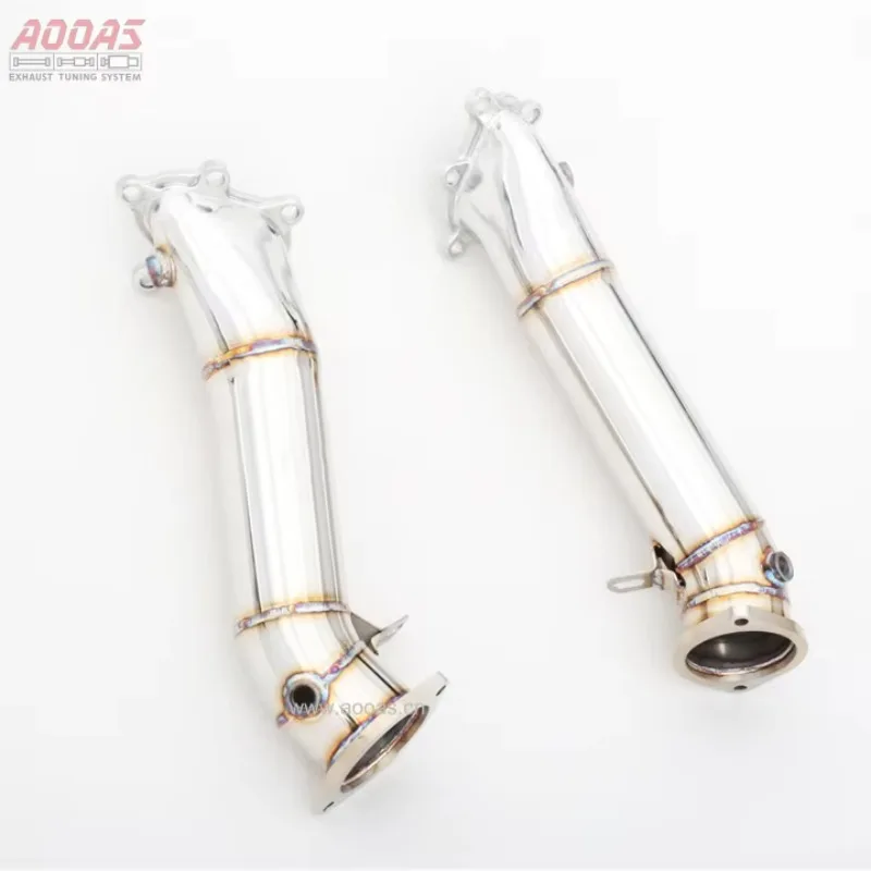 Stainless Steel 304 Auto Part Exhaust Header 89mm Catless Downpipe Exhaust Active Sound for Nissan GTR R35