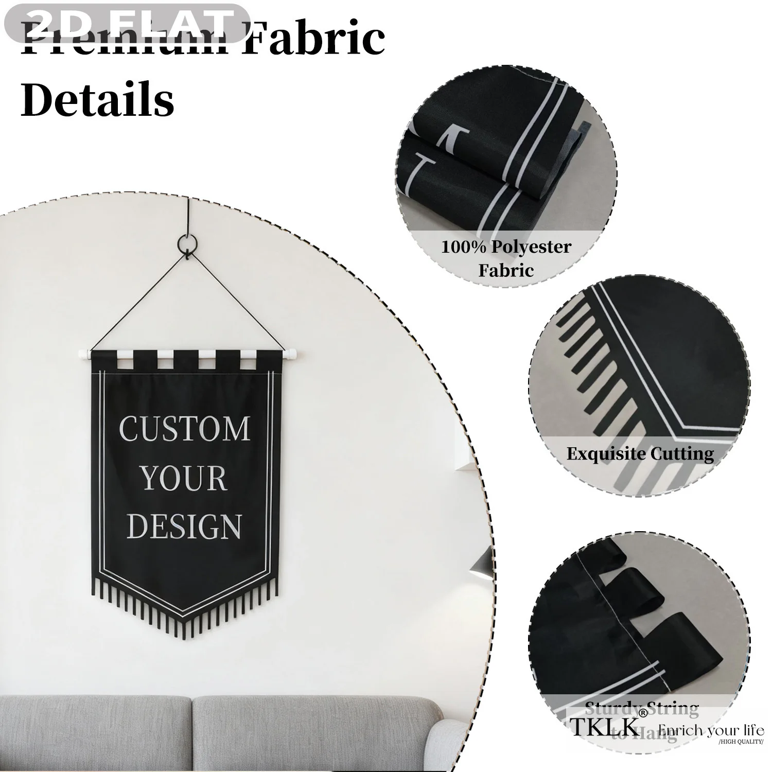 1pc Custom Hanging Flag (Only Flag/ No Flagpole) - Personalized with Your Design, Single Sided Printing Festival Hanging Decor