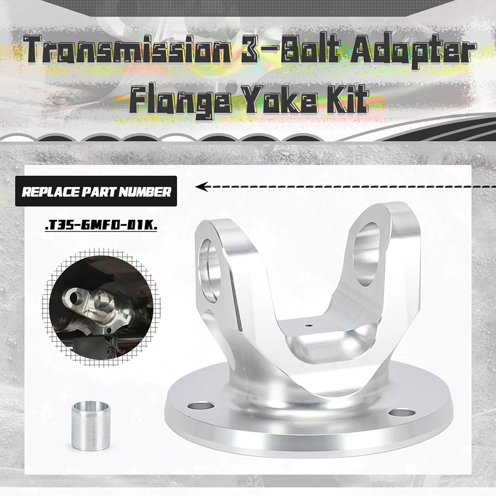 3 Bolt Adapter Flange Yoke Kit T35-GMFD-01K For GM TR6060 6L80 6L90 L90 10L80 TR6060 TR3160 Manual Units '05–'06 Pontiac GTO