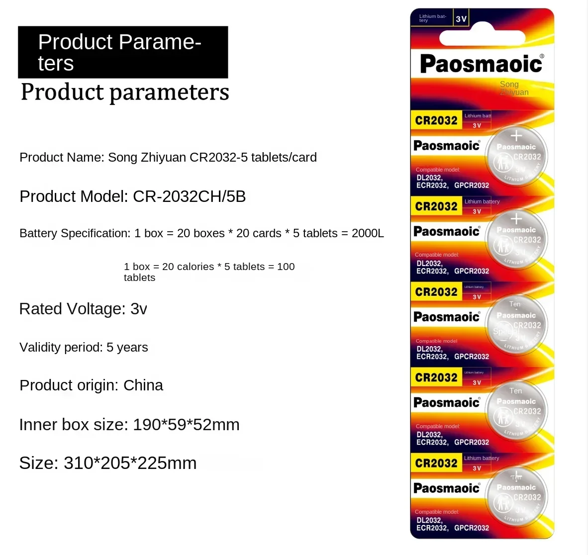 Batería de litio Original para llave de coche, dispositivo para reloj con control remoto, 5-100 piezas, CR2450, 3v, c2450, DL2450, BR2450, DL2450, LM2450, nuevo