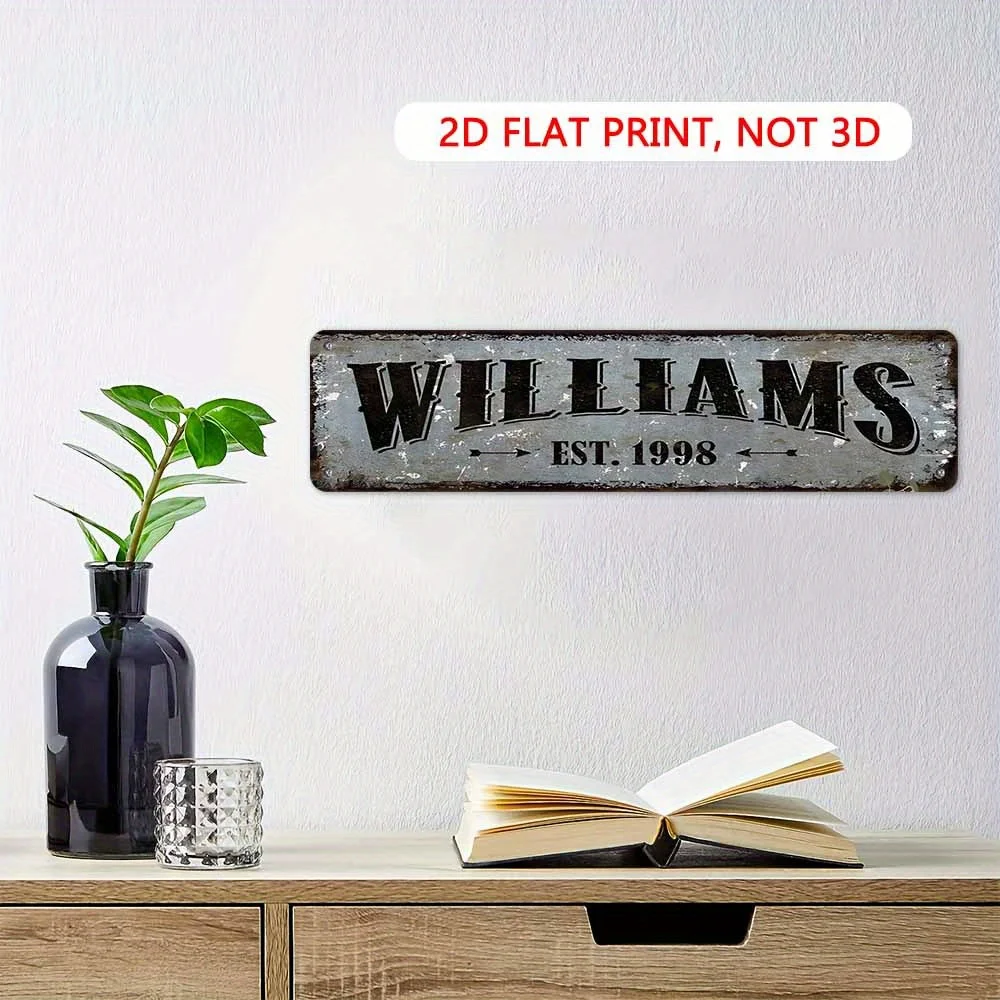 Plaque Murale Vintage Williams Ferme 2D Plate - Enseigne Métallique Rétro Adaptée aux Salons, Bureaux, Décorations de Noël