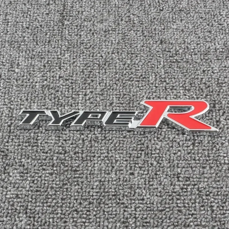 3D Metal Type R Logo Car Rear Trunk Front Grill Badge Emblem Sticker Decals For Honda Civic Fit Accord TypeR Accessories