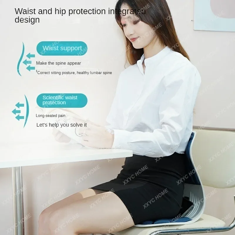 Lumbar Posture Cushion Ergonomic Design  Integrated Office Long Sitting Chair  Seat Cushion