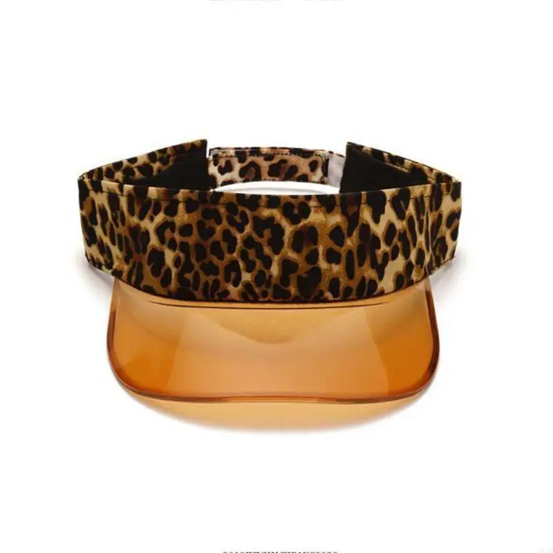 y5jd السيدات النساء فارغة أعلى خمر الفهد البيسبول قبعة قبعة العطلات في الهواء الطلق شفاف #3