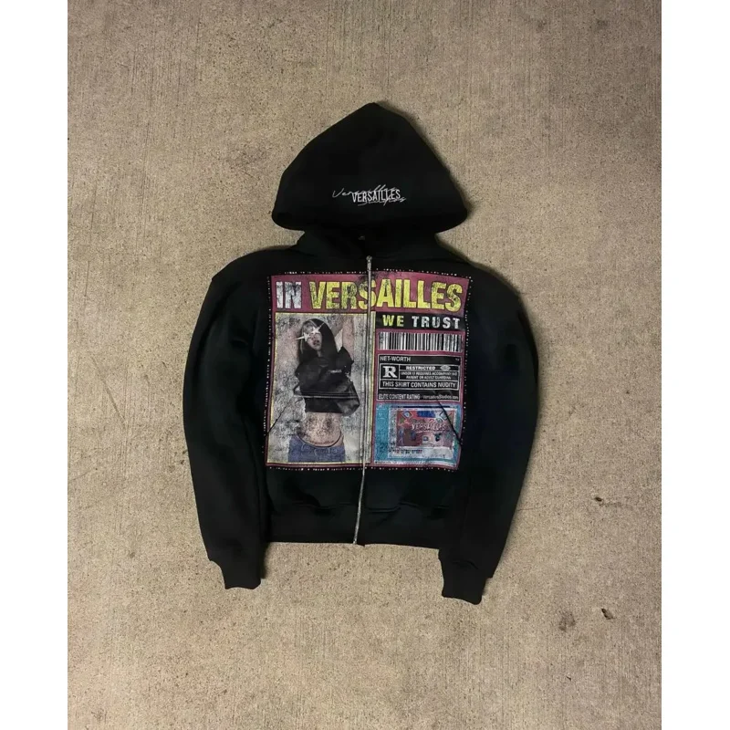 Sweat à capuche avec fermeture éclair pour femmes, Streetwear américain, mode Harajuku imprimée, Style Hip Hop, décontracté, coupe ample, 2025