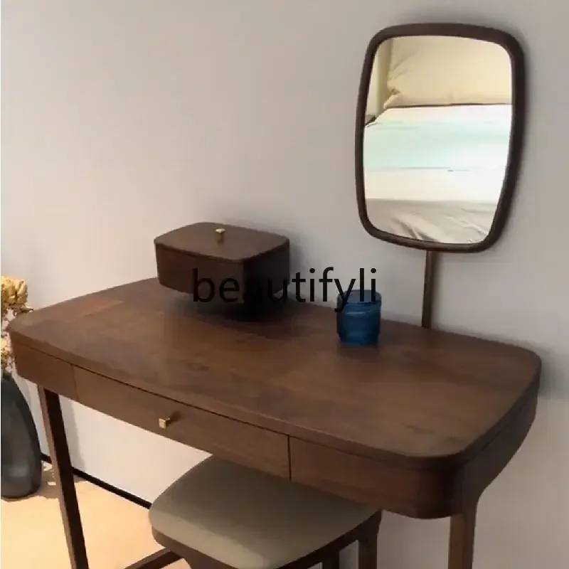 

A26 New Chinese-style North American black walnut dresser combination villa B & B modern simple dressing table makeup stool a16