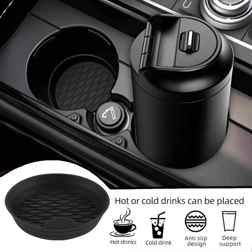 Car Coaster Non-Slip Silicone Mat For Car Water Cup Auto Interior Anti-Slip Cup Pad Drink Holder Mat Decoration Accessories