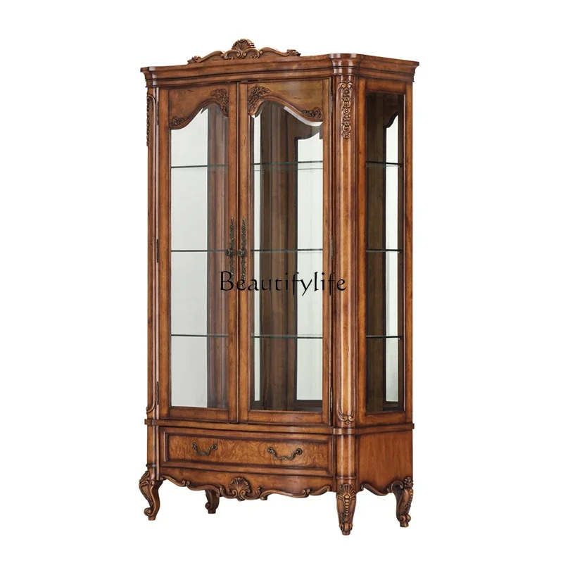 

ls 18American country living room dining room decorative cabinet display cabinet against the wall household