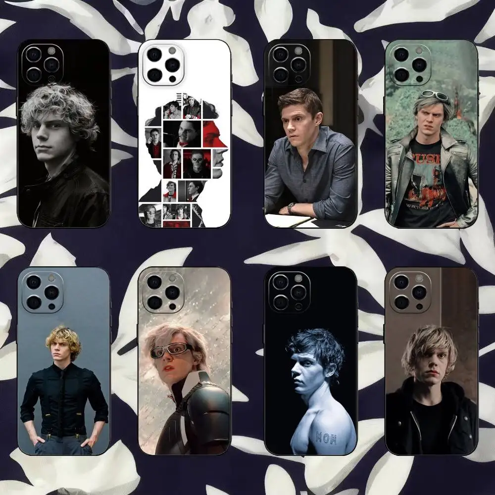 

E-Evan P-Peters Actor Phone Case For iPhone 17,16,15,14,13,12,11 Plus,Pro Max,Soft Silicone Black Cover