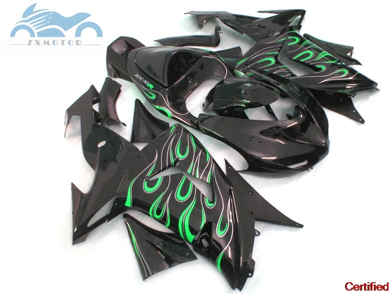 

New fairings kit for Kawasaki Ninja ZX10R 2006 2007 motor fairing kits ZX 10R 06 07 green black body kits