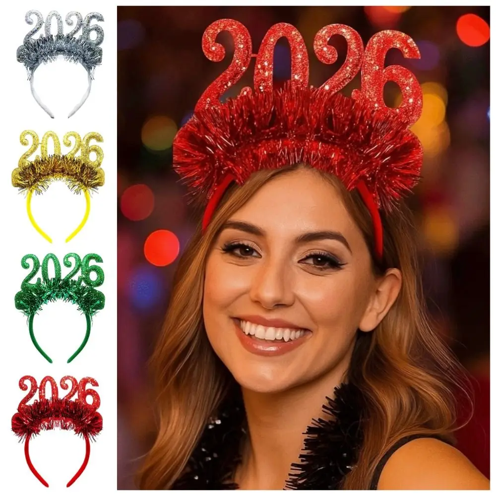 

Exquisite Sequin 2026 Happy New Year Headband Cute Creative Christmas Headpiece Sweet Colorful Xmas Hair Band Christmas Supplies