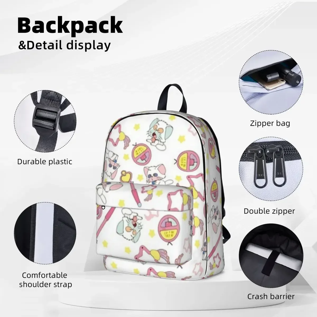 Creamy Mami Texture Backpacks Boy Girl Bookbag School Bag Cartoon Kids Rucksack Laptop Rucksack Shoulder Bag Large Capacity