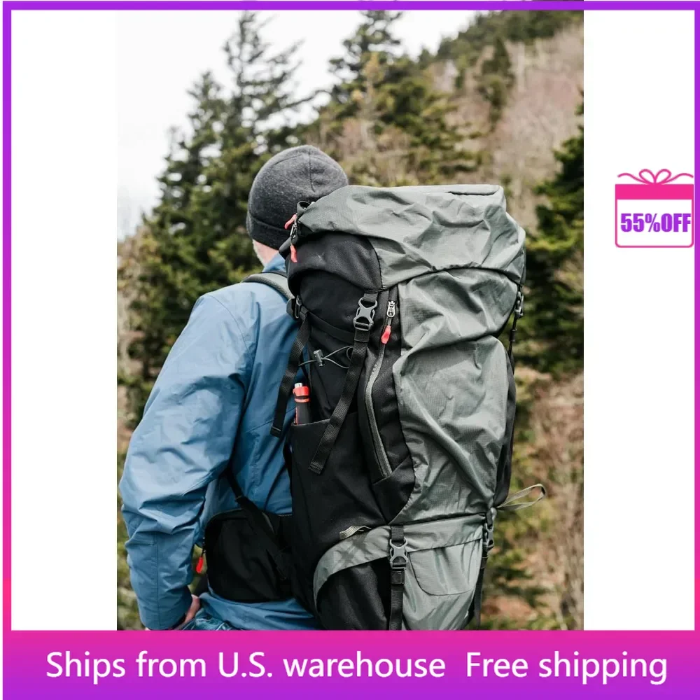 

Backpack Hiking Hydration Perfect For Backpacking 65L + 5L, Large Pack With Separated Bottom Compartment Camping Hiking Daypack