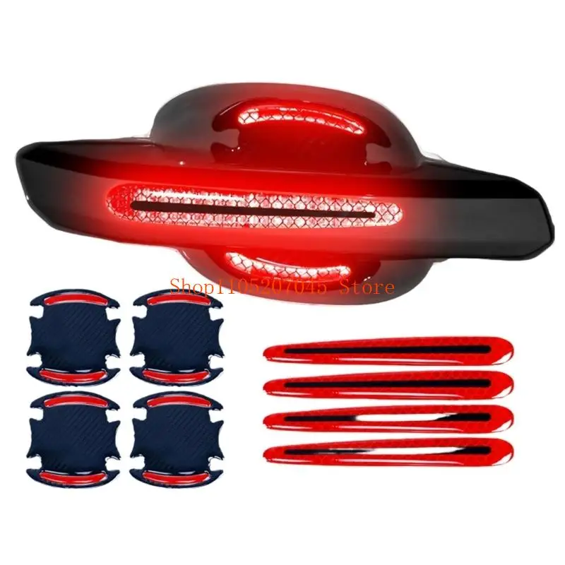 37cd 8PCS Vehicle Door Handle Decals Scratch Resistant Car Door Handle Covers Simple Installs for Multiple