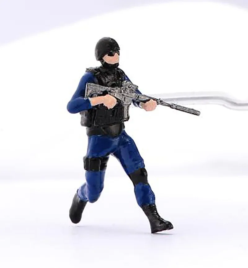 警察の置物モデル1/64,塗装された警察のモデル,警察のブロック,車の