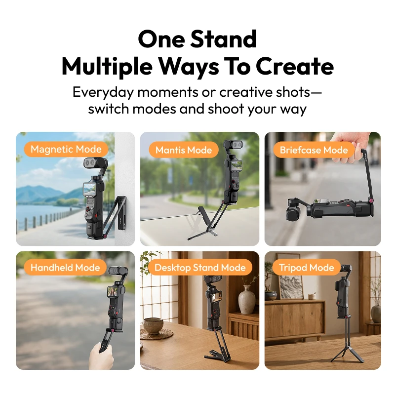 Ulanzi MA66L For Luna Ultra Magnetic Tripod Multiple Shots Modes Travel Profit Vlog for Action Camera Photography Livestreaming