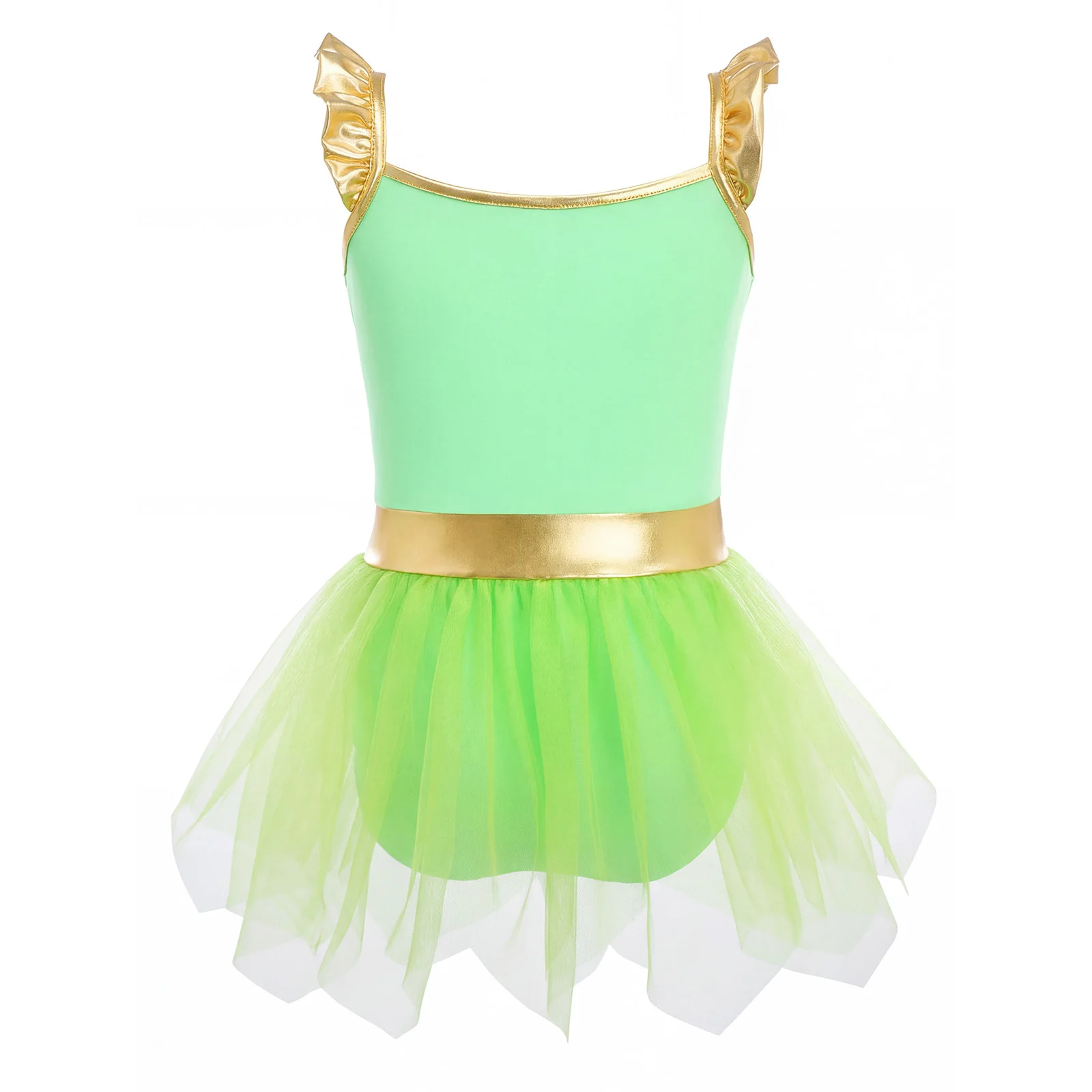 Kids Girls Party Dress Fairy Princess Costume One Pieces Ruffle Flying Sleeve 3D Flower Mesh Skirt Beach Leotard Fancy Ball Gown