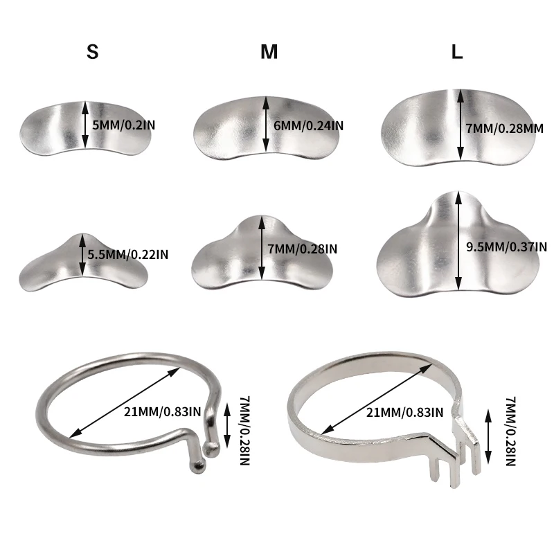 100 Stück gemischtes Modell/individuelles Modell Dental-Schnittmatrize konturiertes Systemzubehör Metall Zahnmedizin Harzklemme – Detail 3