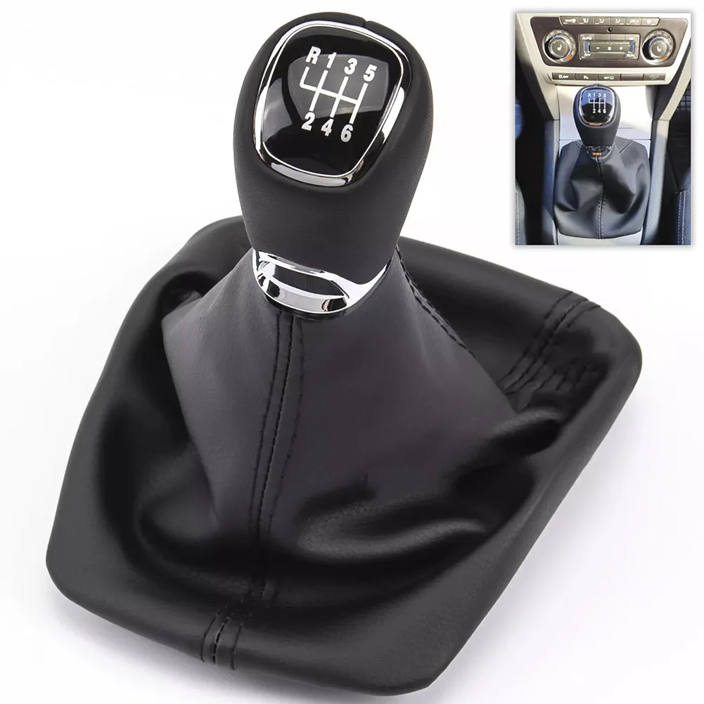 6 Speed Gear Shift Knob Leather Handle Shifter For Octavia II For Hatchback 1Z3 For Octavia II For Combi 1Z5 2004-2013