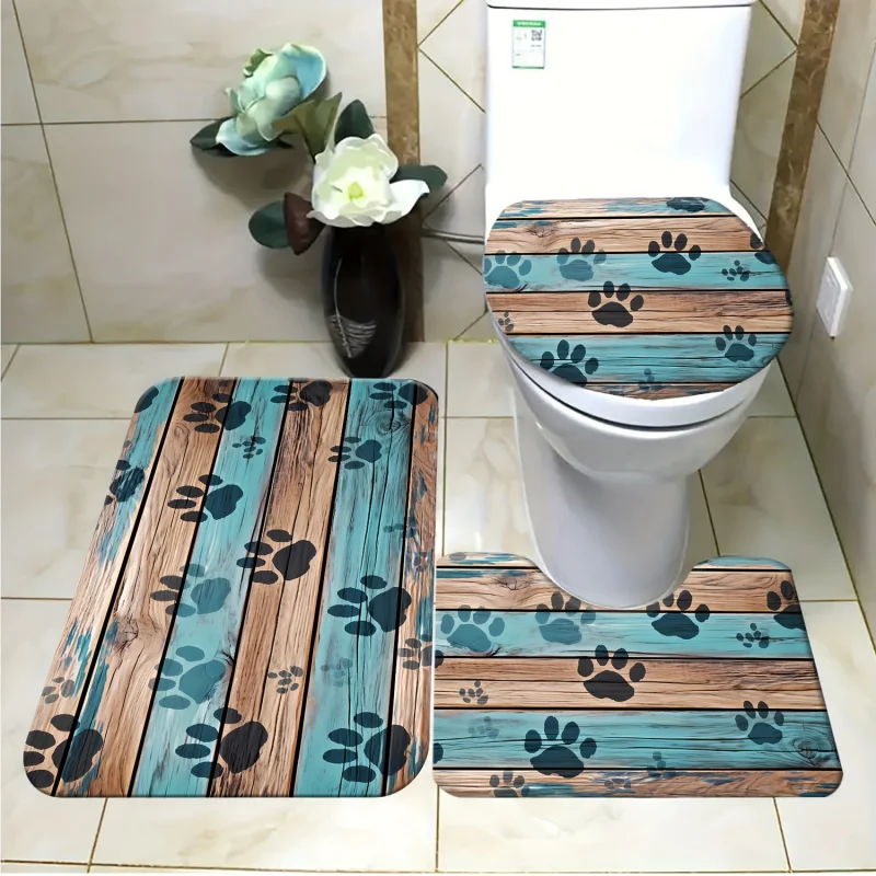 3-Piece Claw Bathroom Mat Set - Super Absorbent, Rapid Dry, Anti-Slip & Zero-Shedding - Ergonomic U-Shape Contour Rug with Soft