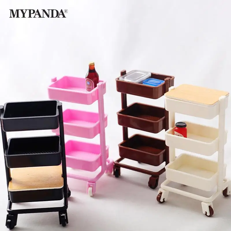 1/12 Japan Genuine Capsule Toys Kitchen Shelf Trolley Storage Rack Cart Dollhouse Miniatures Gashapon Models