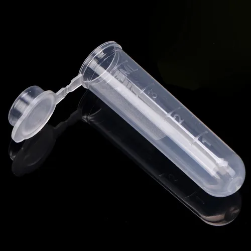 50 unids/set de libro de texto de experimentos de 5ML con cubierta tubo de centrífuga tubo de ensayo transparente de plástico fondo redondo con escala