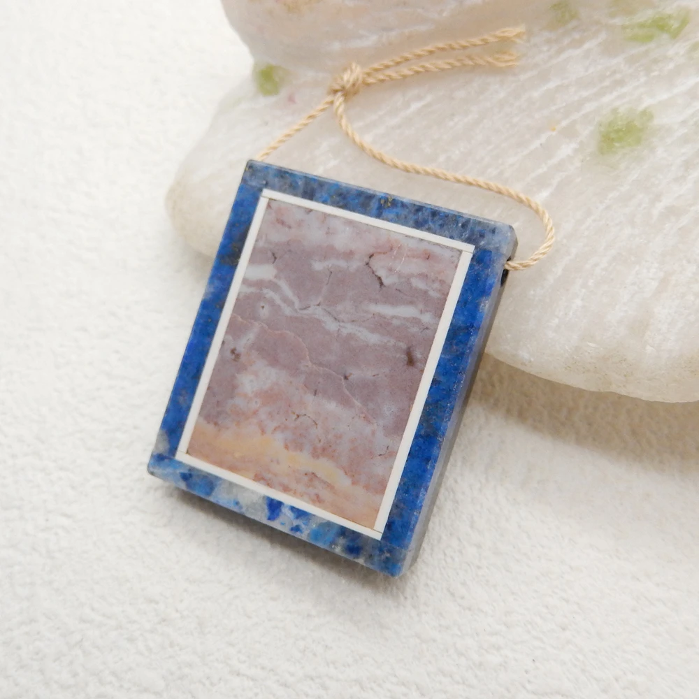 Intarsia Pendant Semi-precious Stones, Jewelry Accessories Artwork Pendants