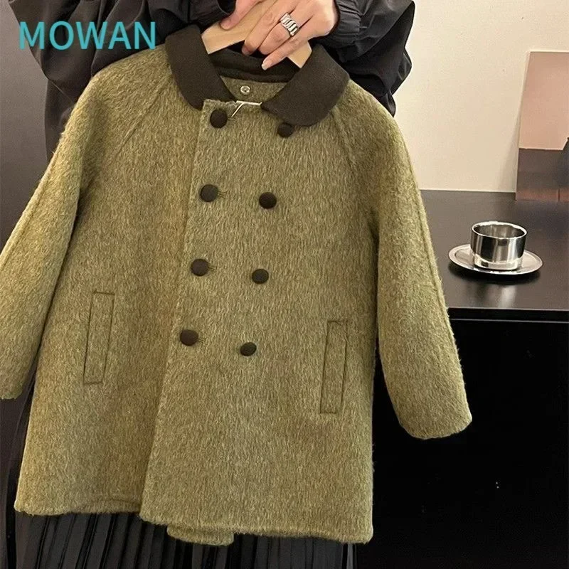 Children\'s clothing 2023 winter new fashionable double-sided woolen coat children\'s woolen coat