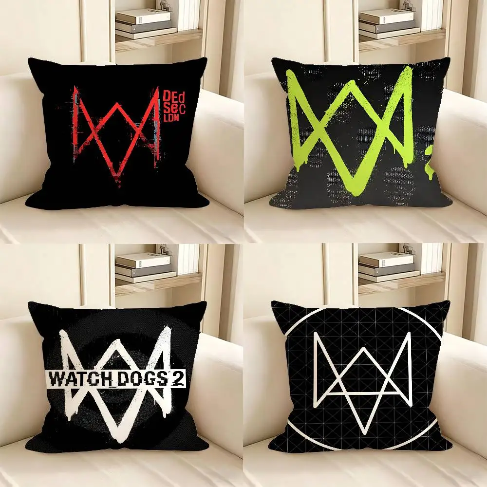 1pc Watch Dogs 2 Pillow Case Fashion Square Pillowcase Bedroom Sofa Room Ins Decoration Leisure