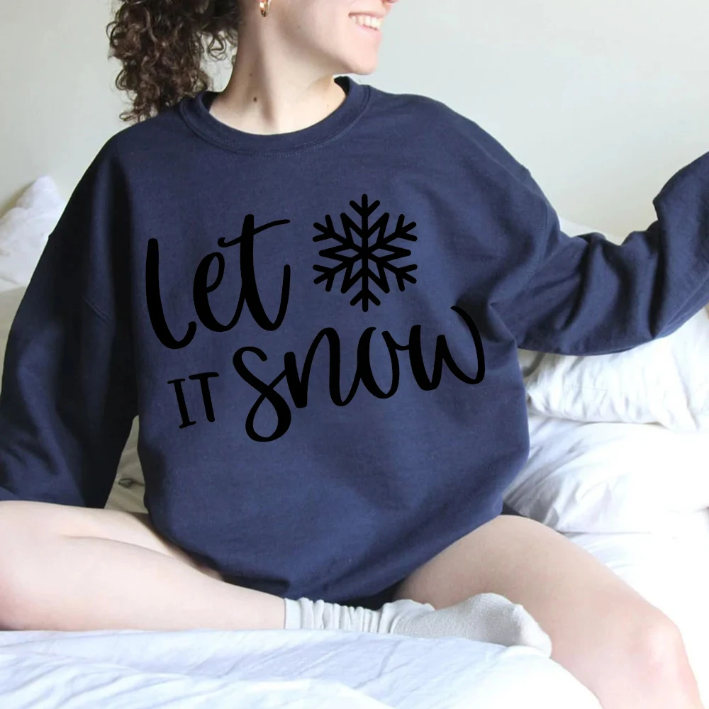 Let It Snow Hoodie Christmas Sweatshirt's Christmas Gift for Family Women's Clothing Christmas Gift for Her Women's Sweatshirt's