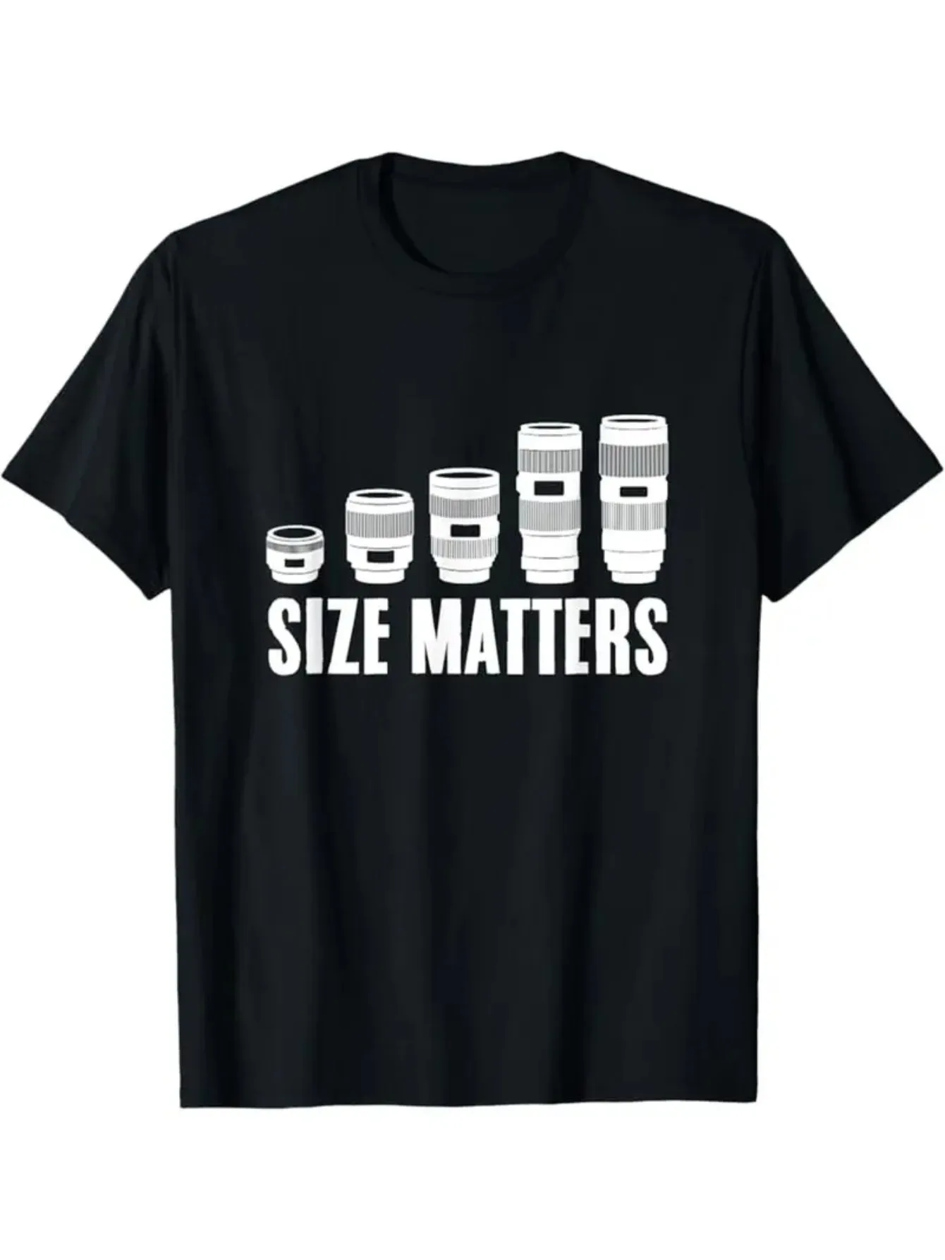 Popular Men's Fun Photographer T-shirt Size Important Camera Lens Pattern T-shirt