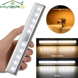 Home LED PIR Motion Sensor Lamp Cupboard Wardrobe Bed Under Cabinet Night Lights Smart Perception Closet Stairs Charging Magnet