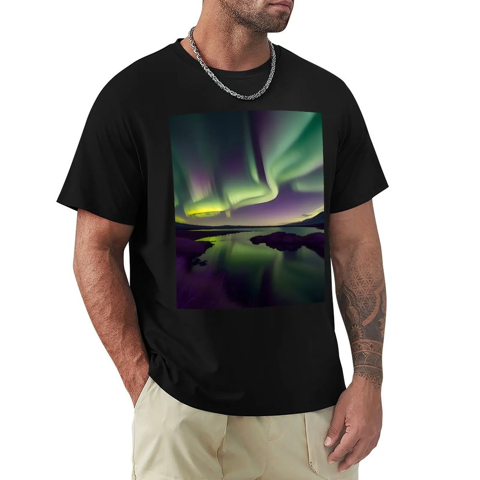 Wonderful Aurora Borealis T-Shirt Quick Dry Light Sports T-Shirt