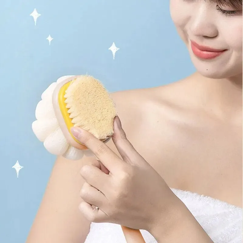 Bath Brush Back Body Bath Shower Sponge Scrubber Brushes With Handle Exfoliating Scrub Skin Massager Exfoliation Bathroom Brush