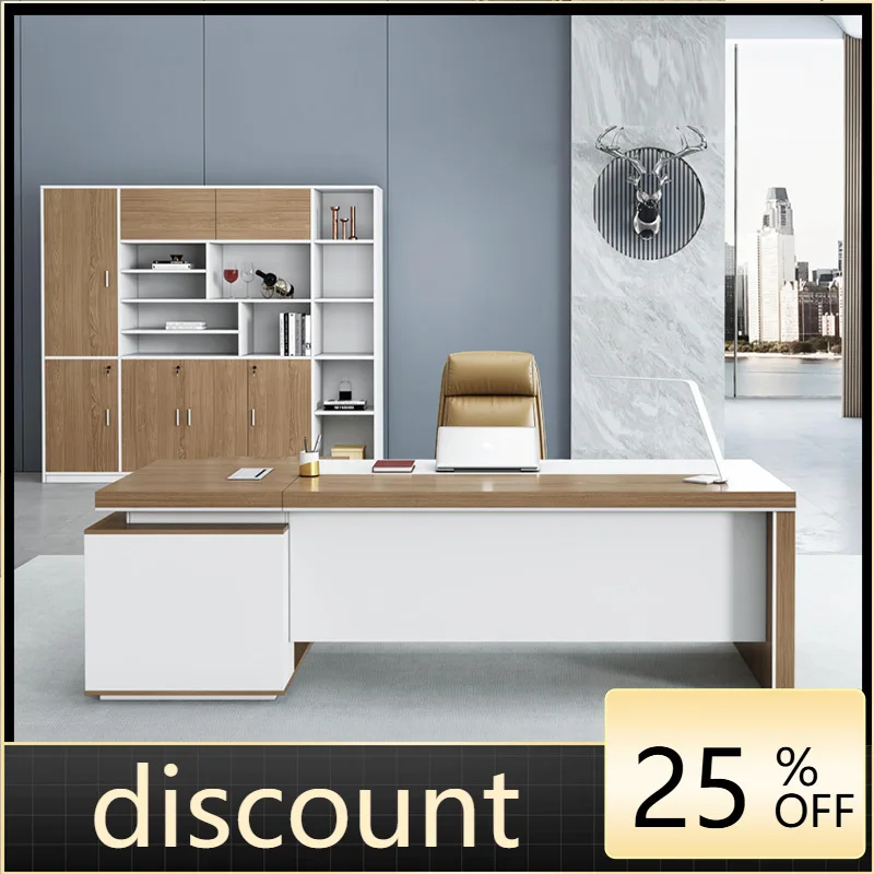 LTT Desk Simple Modern Office Furniture Table and Chair Combination Manager President Deluxe Desk