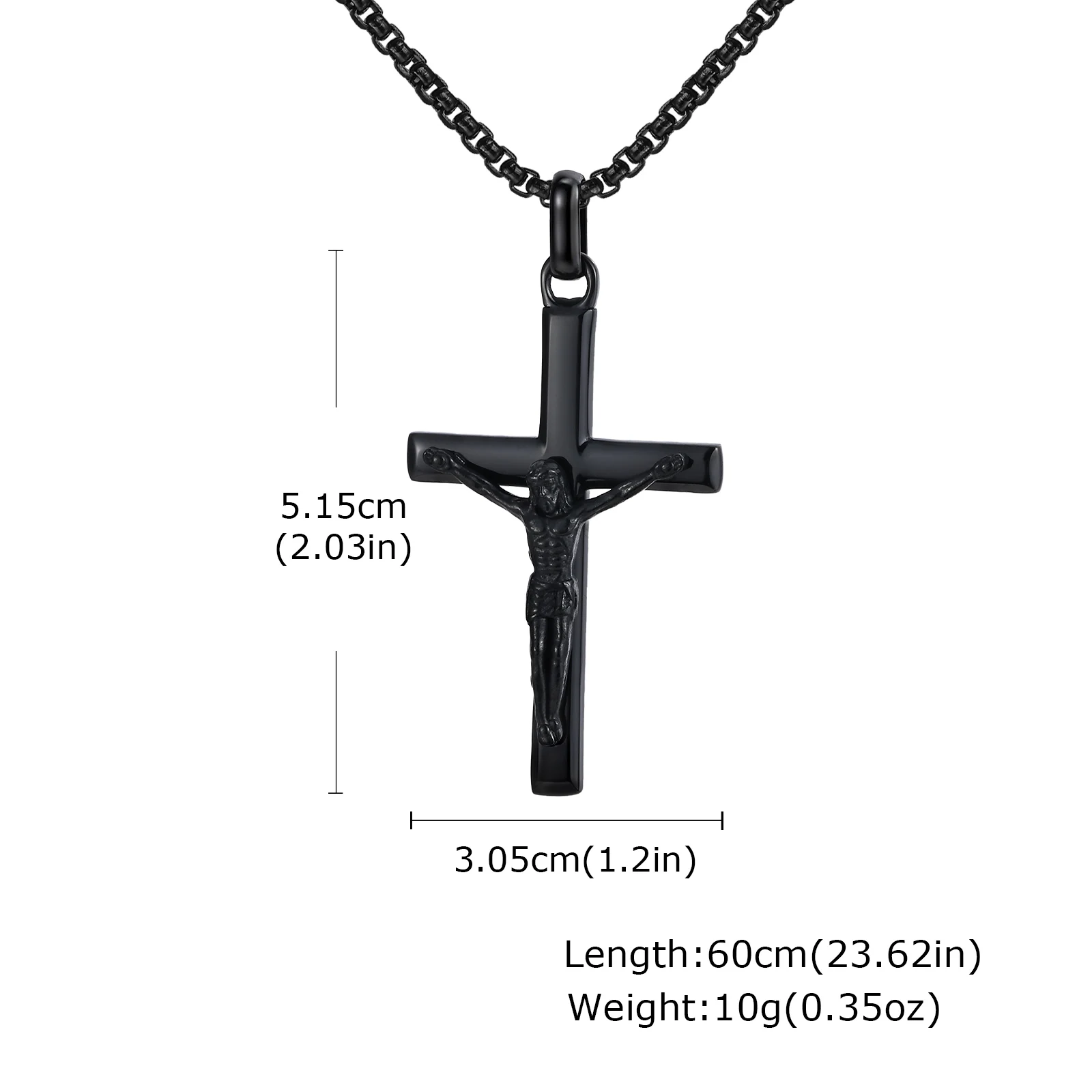 Edelstahl Kreuz Halskette Katholizismus Jesus Anhänger Gold Farbe Kragen Kirche Gebet Glaube Schmuck für Männer Frauen Geschenk