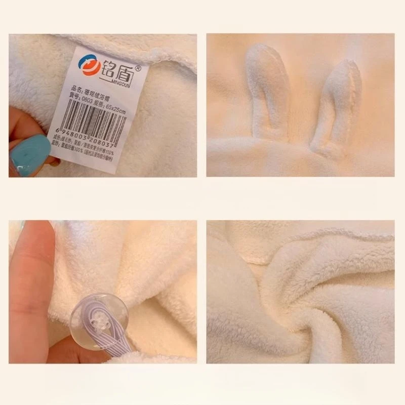 Cute Miffy Coral Velvet Dry Hair Cap Super Absorbent Towel for Girls Wrapping Hair Quick-drying Shower Cap Cartoon Dry Hair Cap