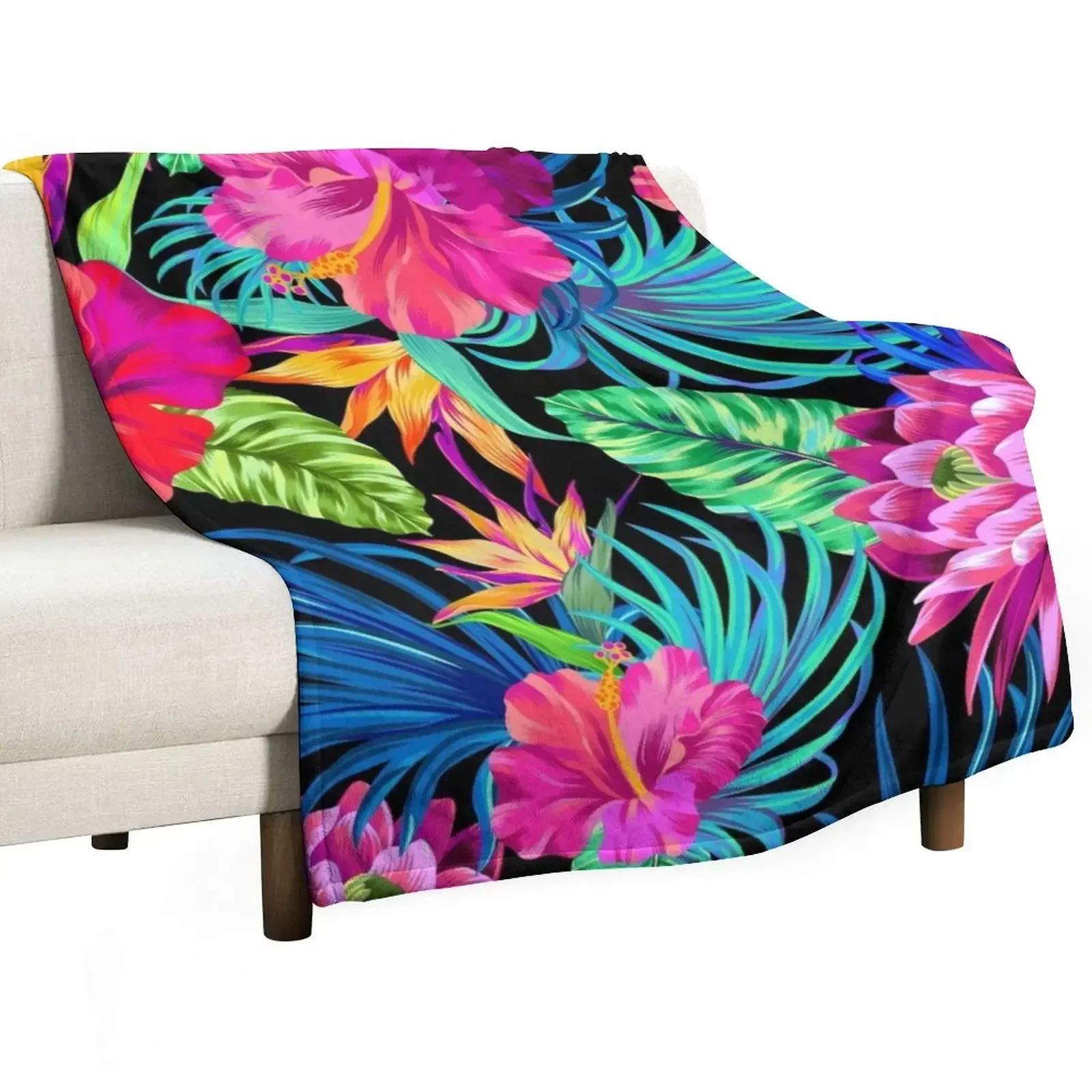 

Drive You Mad Hibiscus Pattern Throw Blanket Sofas Camping Softest Blankets