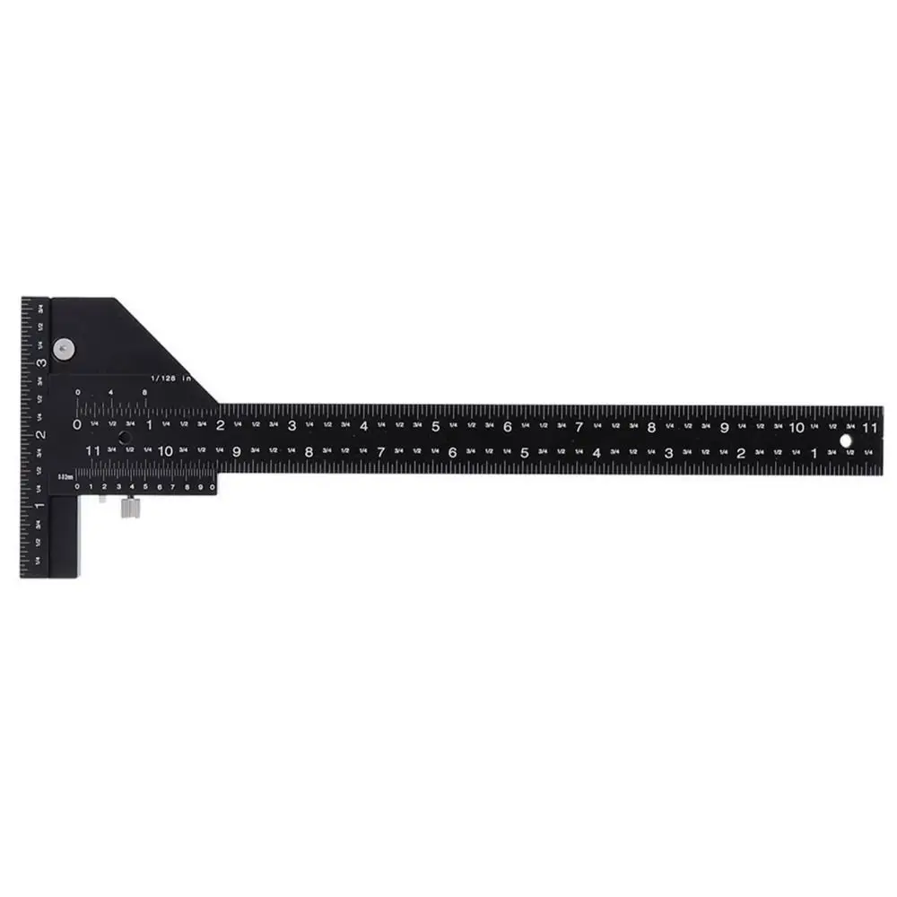 0-280mm T Shaped Ruler Accurate Scale Miter Square Scribe Ruler Aluminum Alloy Multifunction Marking Gauge Measuring Tool