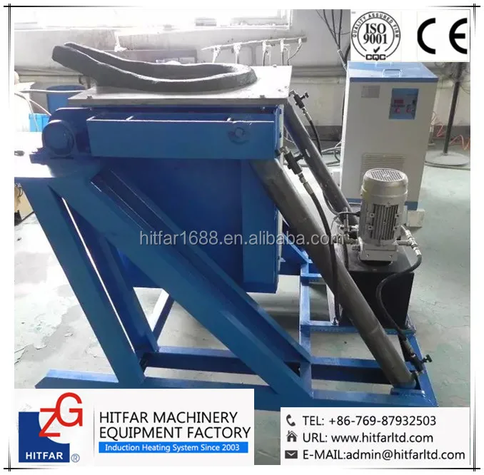 IGBT Type 110kw 150kg Medium Frequency Induction Melting Machine with Tilting Pouring for Copper Brass Bronze