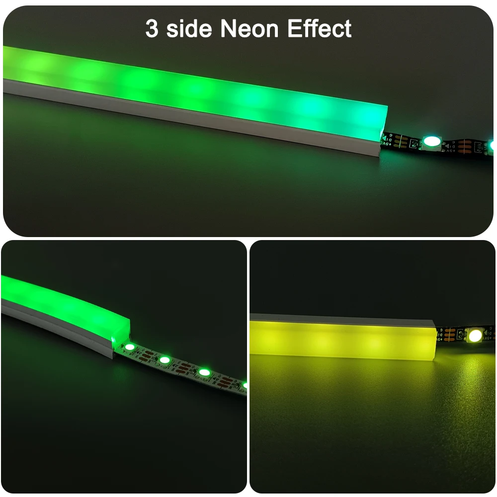 0.5 m-5 m LED ซิลิโคนนีออนหลอดยืดหยุ่นครอบคลุมหลอดสีขาวสีดําสําหรับ 5mm 6mm 10mm 12mm SMD WS2811 WS2812 LED Light Strip