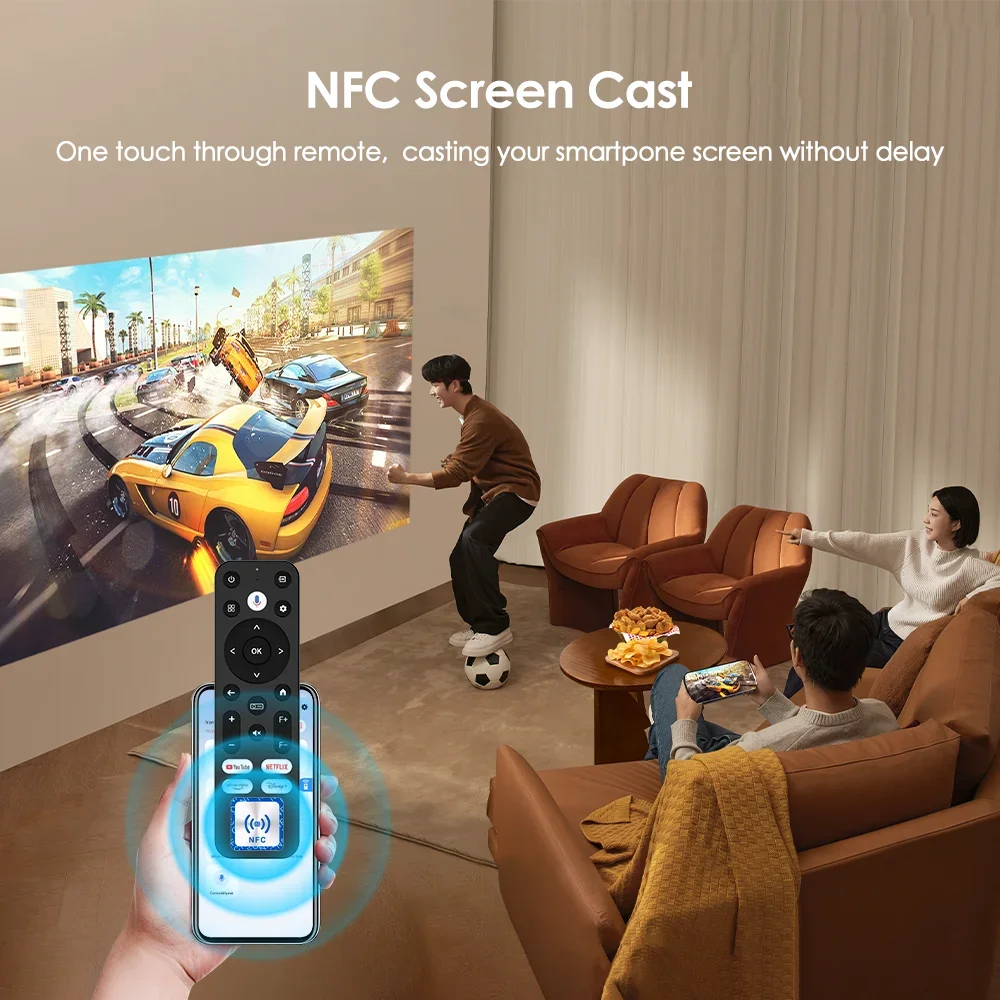 4K Projector Native 1080P Full HD Video Home Theater Compatible with TV Stick Smartphone/HDMI/USB, Indoor & Outdoor Use