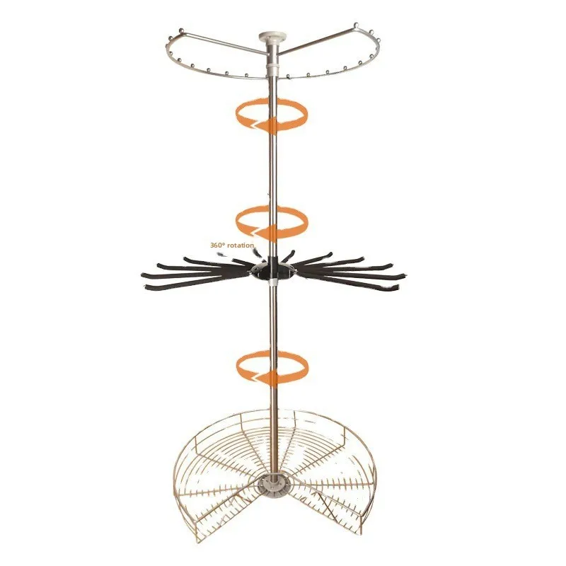 Rotating hanger wardrobe corner hanger 360 degrees, cloakroom storage cabinet underwear basket rack hardware accessories