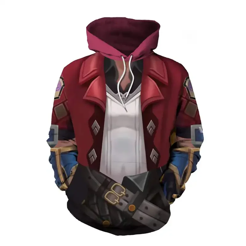 Arcane Hoodie LoL Vi Cosplay Hoodie 3D Printed Hooded Hoodies Sweatshirt Men Women 3D League of Legends Jinx Cosplay Costume