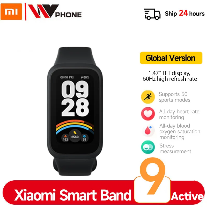 Global Version Xiaomi Smart Band 9 Active Bluetooth Smartwatch 1.47