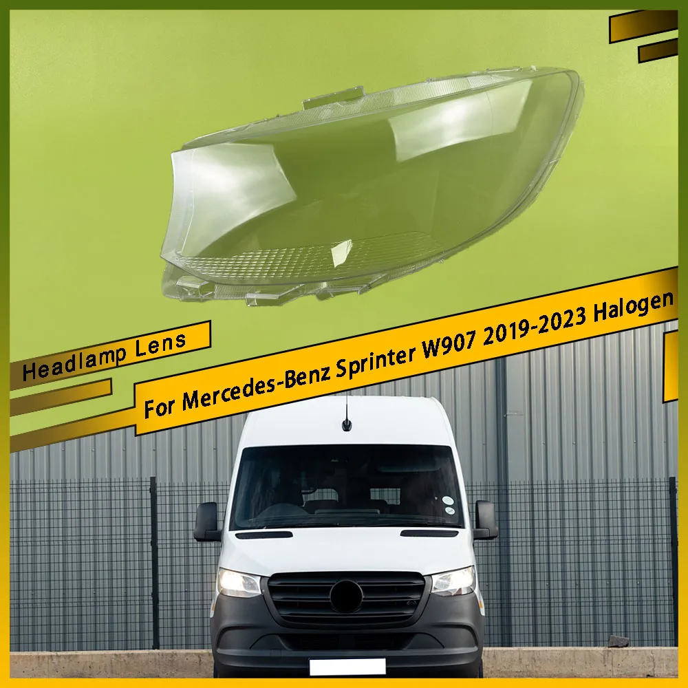 Cubierta transparente para faro, carcasa para lente de faro, carcasa de pantalla izquierda y derecha para mercedes-benz Sprinter W907 2019 - 2023 halógeno