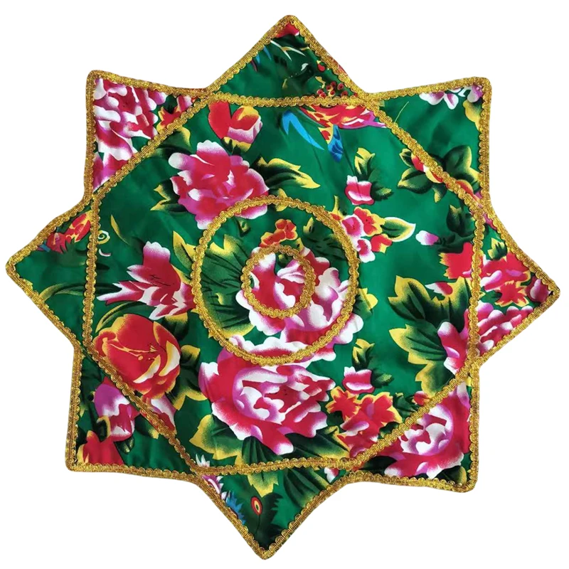 Chinese Northeast Yangge Dance Handkerchief Octagonal Cotton Fabric Ethnic Folk Dance Grade Specific Performance Accessories